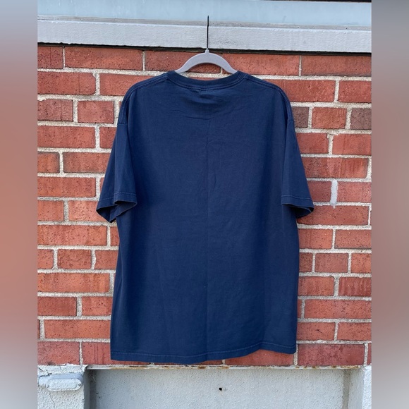 Vintage Ice Box Evolution Of Man Into Bigfoot Humor T Shirt Size Large Navy Blue - Picture 5 of 5